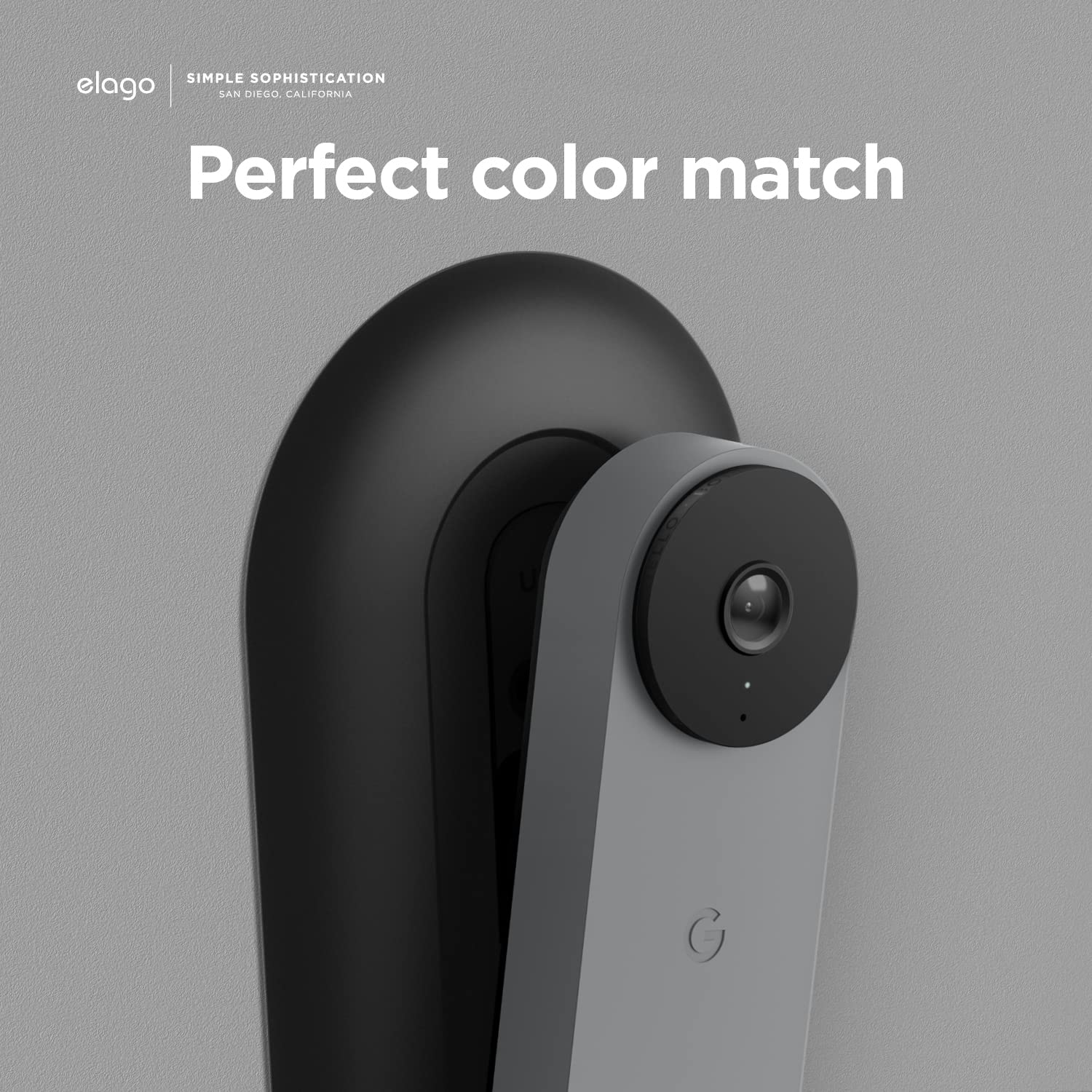elago Mount Compatible with Google Nest Hello Video Doorbell Wall Plate (Wired, 2nd Gen) - Doorbell Chimes, Perfect Color Match with Angle Wedge (Black)