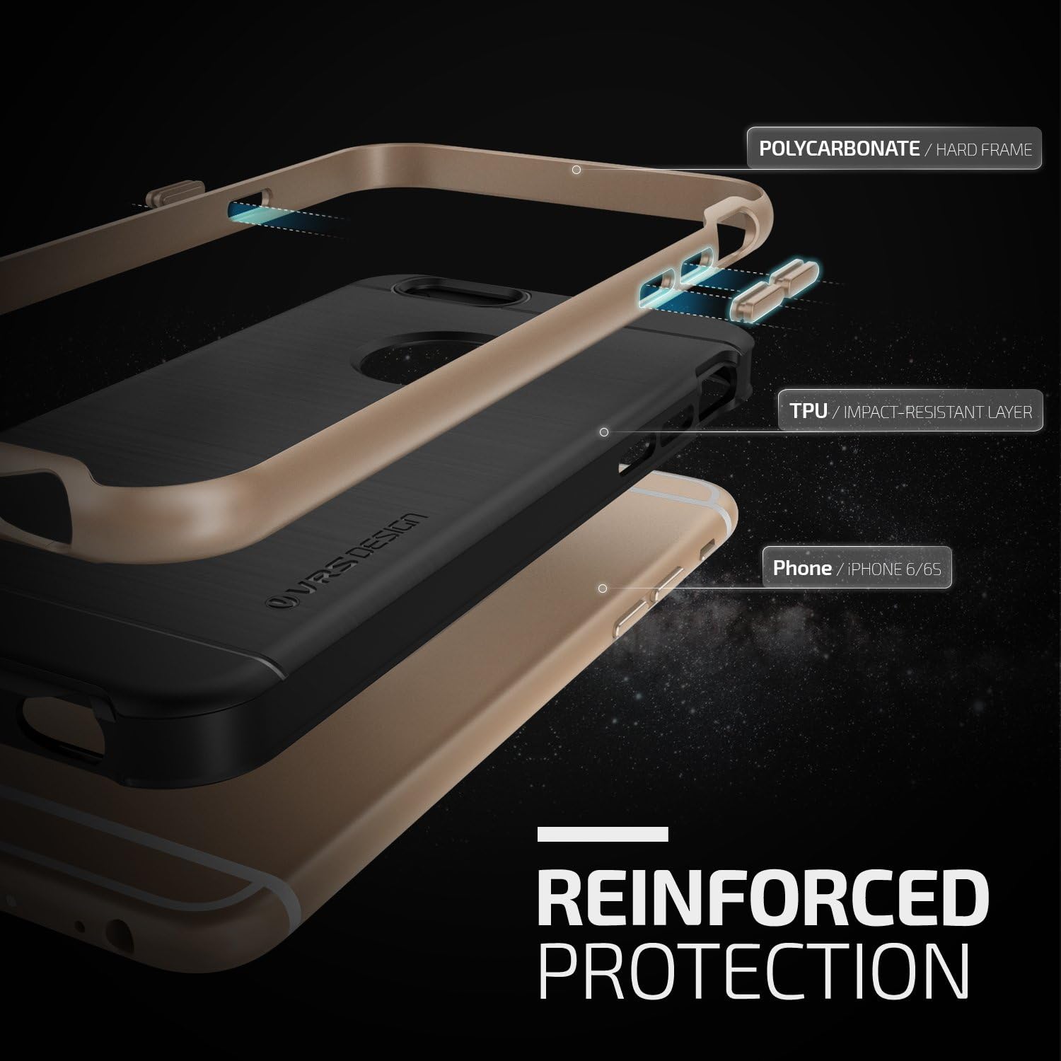 iPhone 6S Case, VRS Design Pro Shield[Champagne Gold] - [Military Grade Protection][Slim Fit] for Apple iPhone 6S 4.7