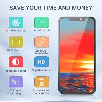 for iPhone 11 Screen Replacement 6.1 inch Assembled with Ear Speaker Assembly Earpiece 3D Touch LCD Display Digitizer Repair Fix Tools Kit with Magnetic Screw Mat and Glass A2111 A2223 A2221