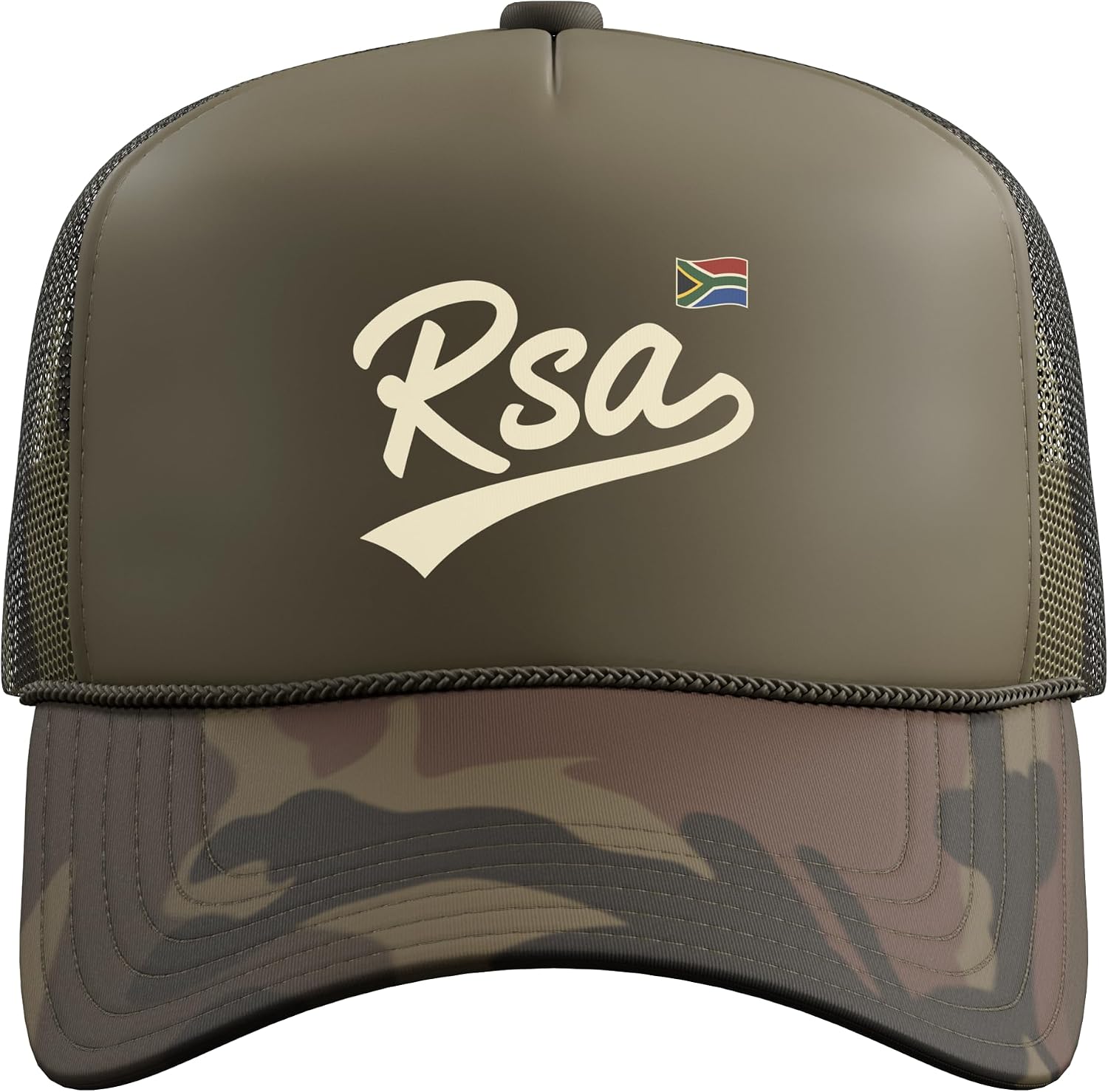 South Africa Vintage Script Fan Trucker Hat with Adjustable Mesh Back