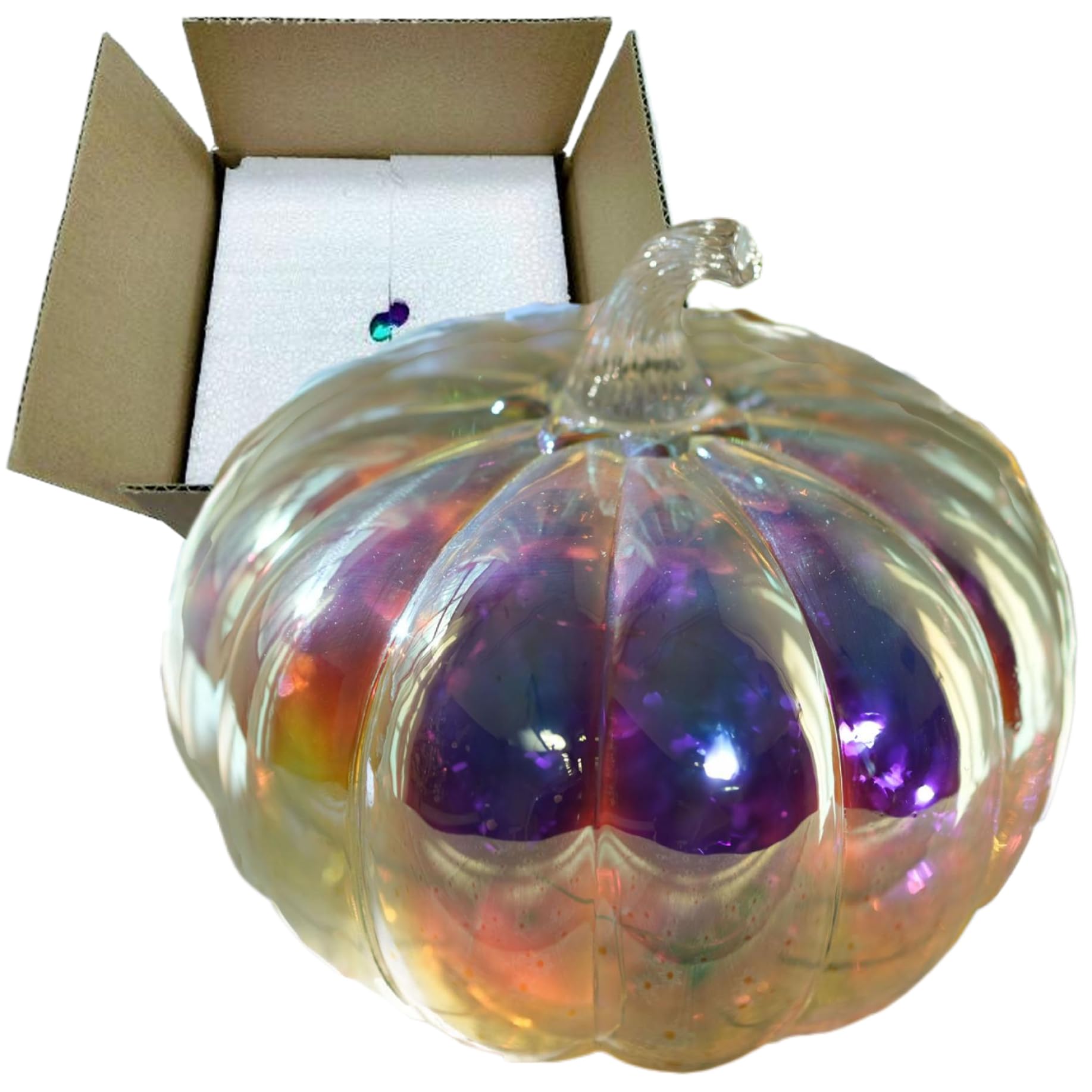 Citrouille en verre de 7 pouces pour illuminer vos précieux souvenirs de famille en automne