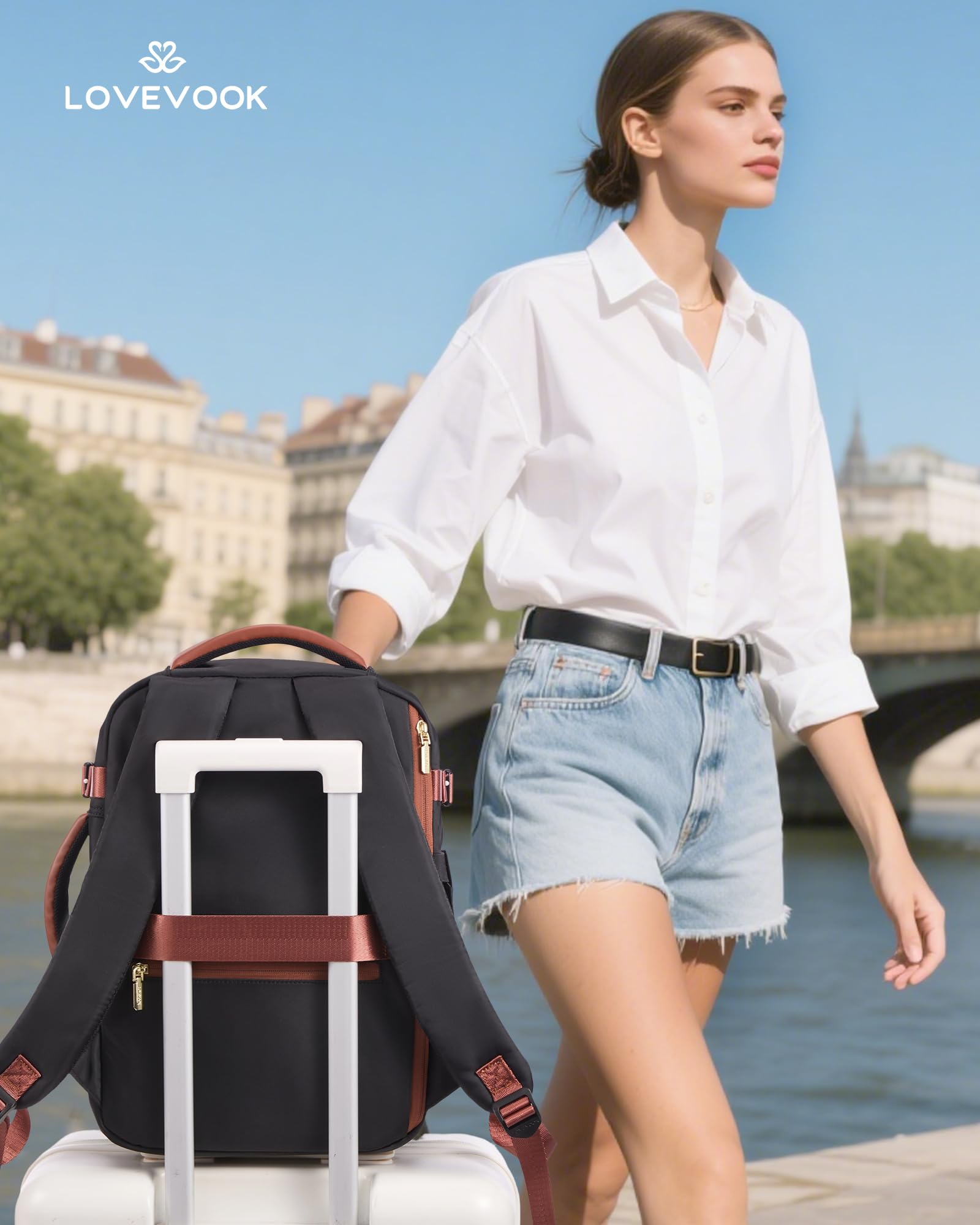LOVEVOOK Ryanair Handgepäck 40x30x20, Handgepäck Rucksack Tasche, Reiserucksack Damen, Carry On Hand Luggage Underseat Laptop Travel Backpack Cabin Bag 20L
