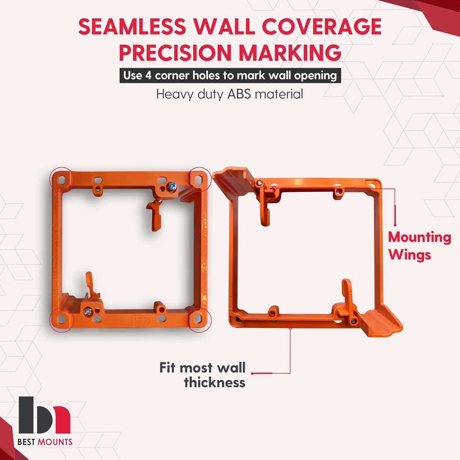 2 Pack Wall Plate Cable Pass Through with Bracket - In Wall Cable Management Kit - Recessed Cable Wall Plate Pair with Dual Gang Low Voltage Mounting Bracket - Decorator Cover for Low Voltage Cables