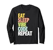 Eat Sleep Vibe Code Repeat AI Programming Coding Vintage Long Sleeve T-Shirt