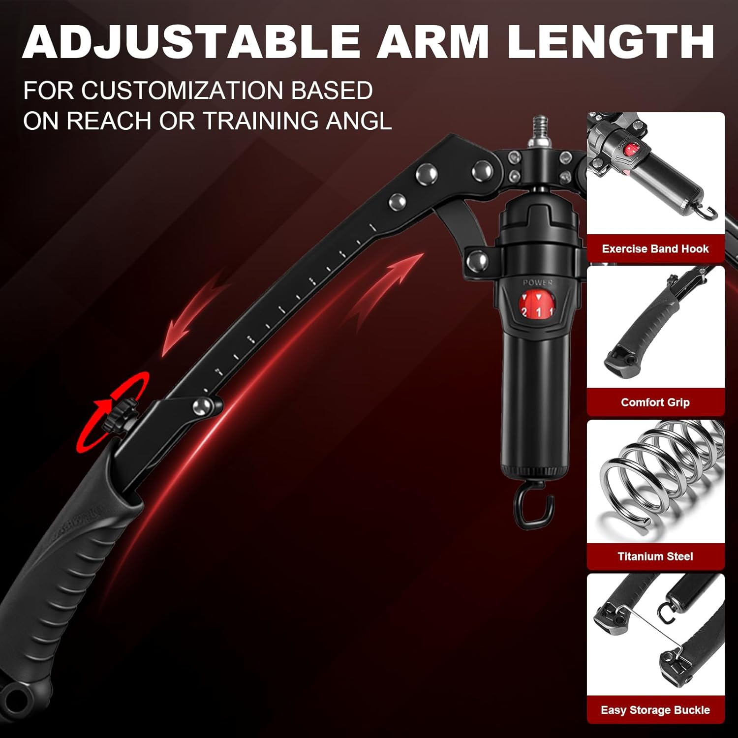 Training Twister Arm Trainer, 3 in 1 Hydraulic Power Chest Workout Equipment with Ab Roller Wheels and Hooks, 22-440lbs for Men Women, Home Gym Equipment for Full Body Strength Training