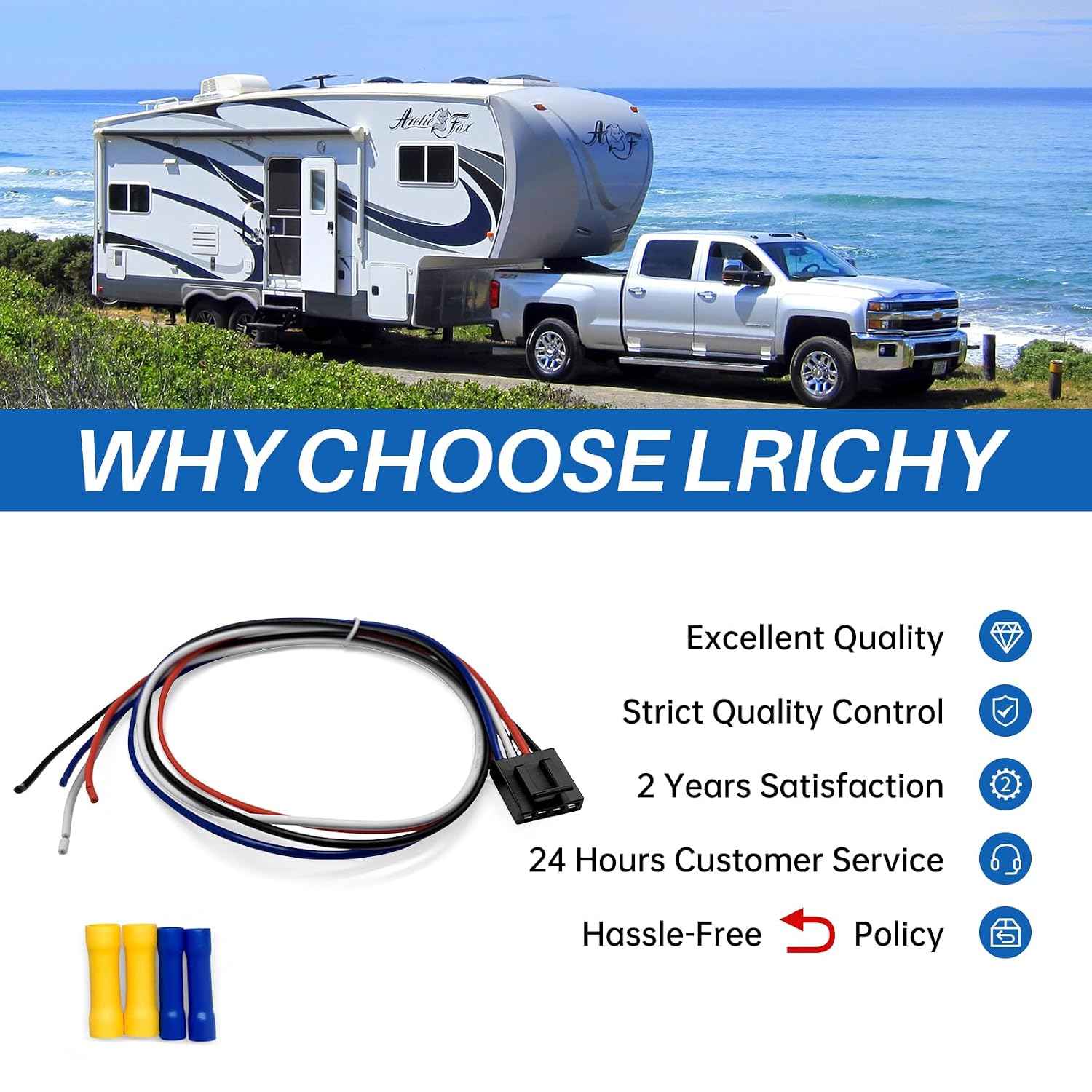 8506911 Universal Trailer Brake Controller OEM Style Brake Wiring Harness for Vehicle & Brake Control Ends, Compatible with Tekonsha, Reese and Draw-Tite Trailer Brake Controller, 7894
