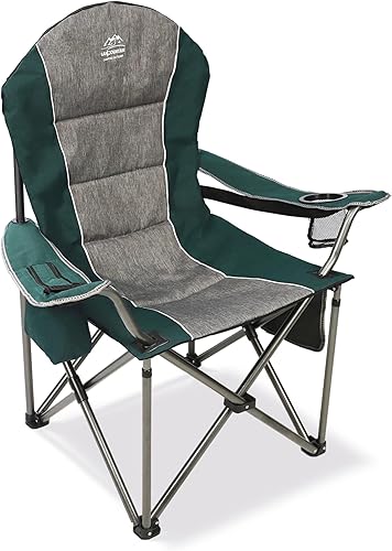 Miniatura 1 de Sillas de campamento para adultos, silla de campamento plegable de respaldo alto con portavasos y bolsa refrigeradora, sillas de césped resistentes