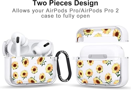 Miniatura 137 de MOSNOVO Funda protectora transparente para AirPods Pro 3, con anillo de metal duro de lujo de doble capa a prueba de golpes, diseñado para AirPods