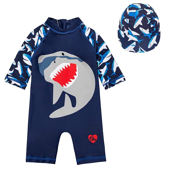 Toddler Baby Boys One Piece Shark Swimsuit Sun Protection Summer