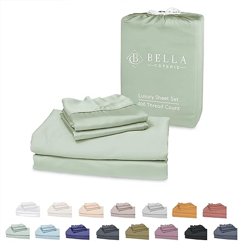 Miniatura 1 de Bella Coterie - Juego de sábanas de bambú tamaño Queen de lujo, cultivado orgánicamente, ultra suave, refrescante para personas que duermen con