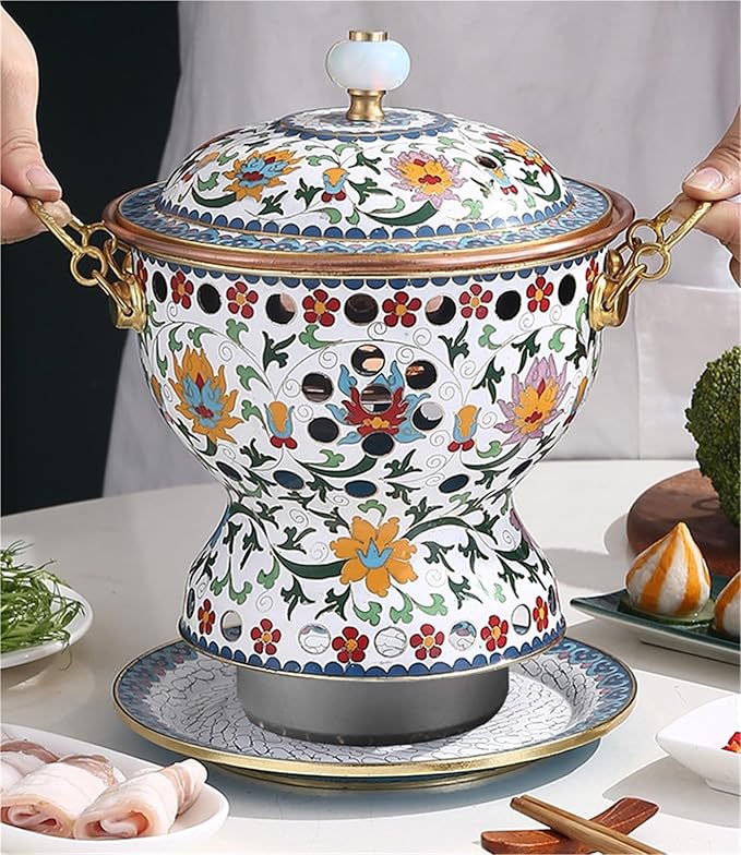 Olla de cobre para fondue y cocina, calentada con alcohol, 23x19.2 cm miniatura 7