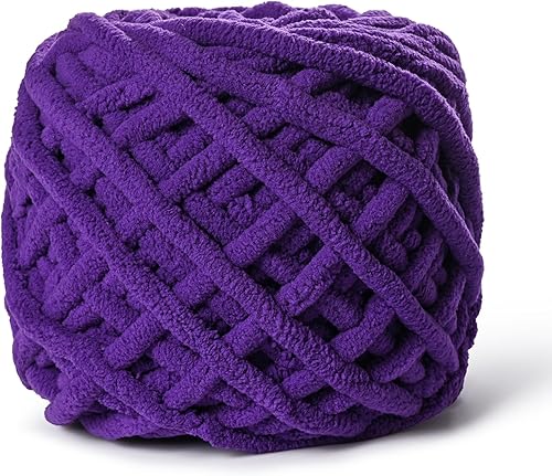 Vista 60 de Paquete de 3 hilos gruesos de felpilla de felpa de 3.53 onzas (49.2 yardas), hilo de terciopelo esponjoso para tejer y hacer ganchillo, hilos de 3