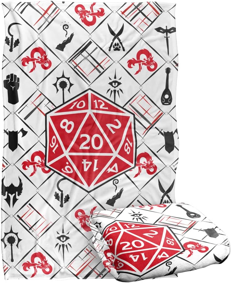 Dungeons and Dragons D20 Pattern Silky Touch Super Soft Throw Blanket 36" x 58"