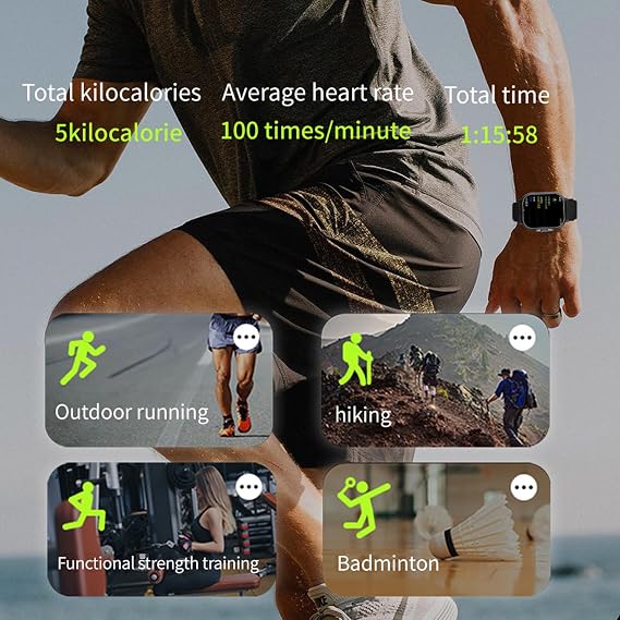 Garsent 2 in 1 Smart Watch with Earbuds, 2.01 Inch HD Touch Screen Smart Watches for Men, Fitness Tracker Sports Watch, Messages Notification, Find Mobile Phone (Silver Steel)