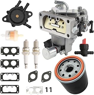 FH661V Carburetor Fit for Kawasaki FH641V, FH721V, FX850V, FH601V, FX801V with 49065-0724 Oil Filter&Fuel Pump, Compatible with 22 HP Engines, Replaces 15004-1010, 15004-7024, 15004-0757, 15004-1005