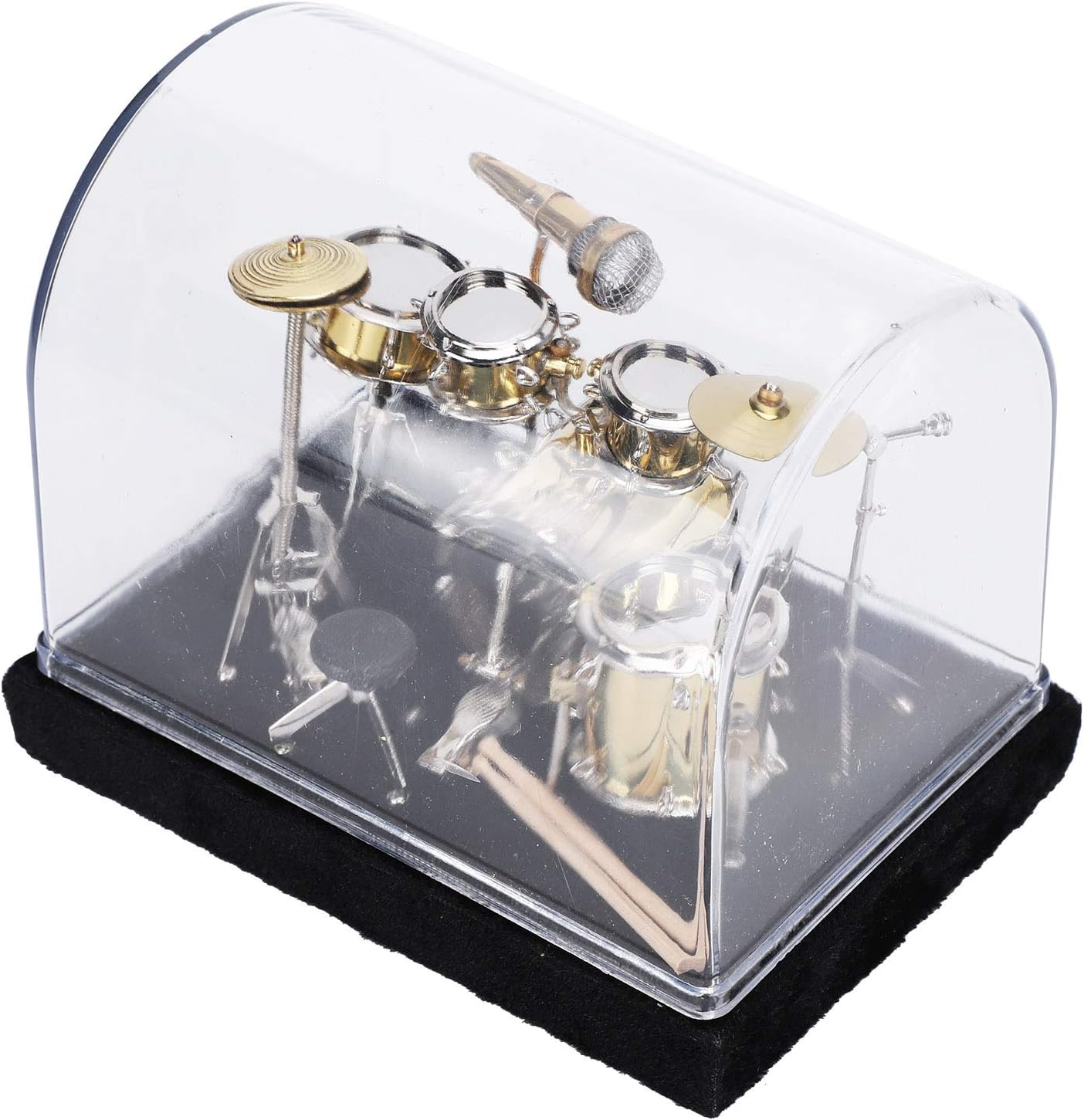 4 Pieces Mini Drum Set, Miniature Musical Instrument Drum Set Musical Instrument Series for Ornaments Decoration Home, Desk Ornament