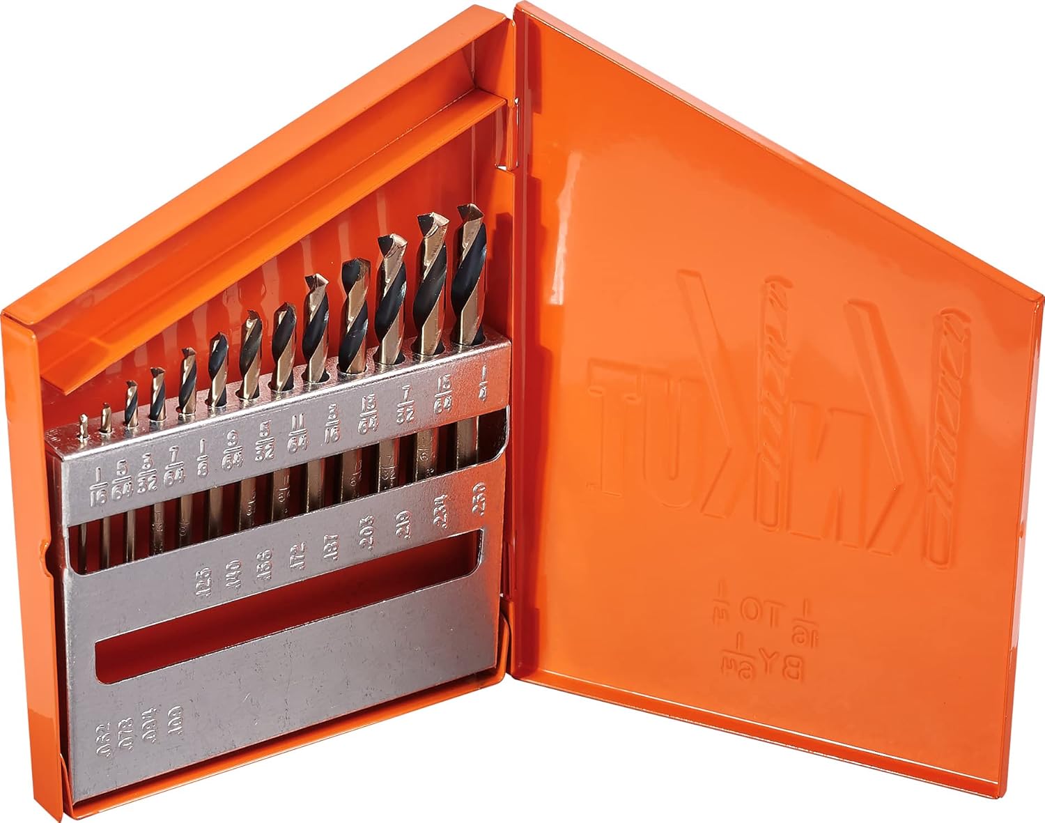 KnKut 13 Piece Short Stubby Length Drill Bit Set 1/16"-1/4" by 64ths