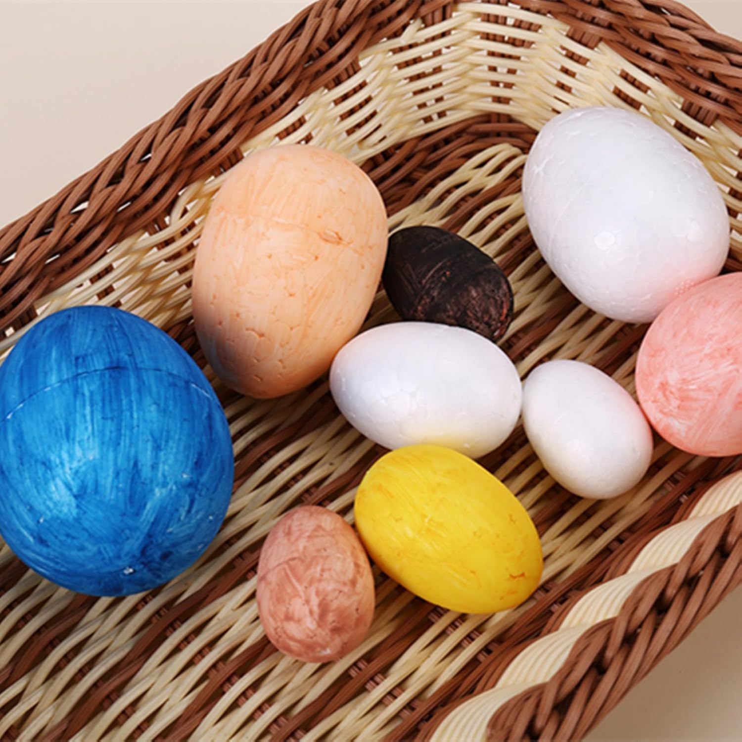 FFchuanhe 60pcs Foam Eggs for Crafts DIY Styrofoam Egg 5 Sizes (1-2.2in)