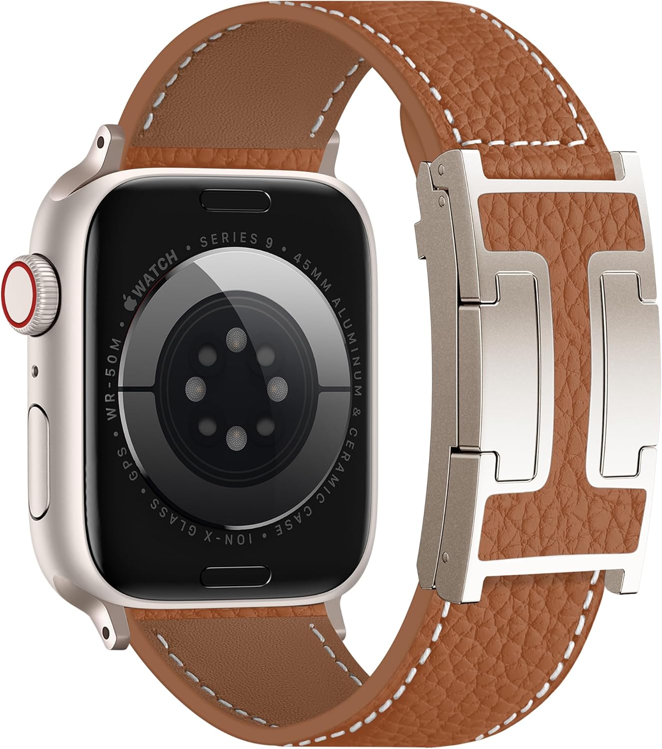 Charlam Leather Magnetic Watch Band, Compatible with Apple Watch Bands 40mm 38mm 41mm 42mm 44mm 45mm 46mm 49mm Women Men, Top Grain Leather Designer Strap for iWatch Series 11/10/9/8/7/6-1/Ultra 3/SE3