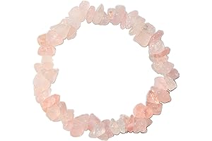 Enriching Rose Quartz Crystal Chip Bead Bracelet and Cleansing Selenite