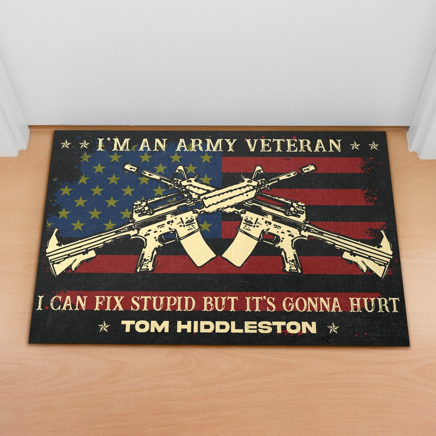 I Am an Army Veteran Doormat Name Mat Veteran Doormat Independent Rug Carpet Decor Room Mat Gift for Father Funny Door mat Funny Door Mat Housewarming Gift Indoor Outdoor Door mat 20x32 Inches