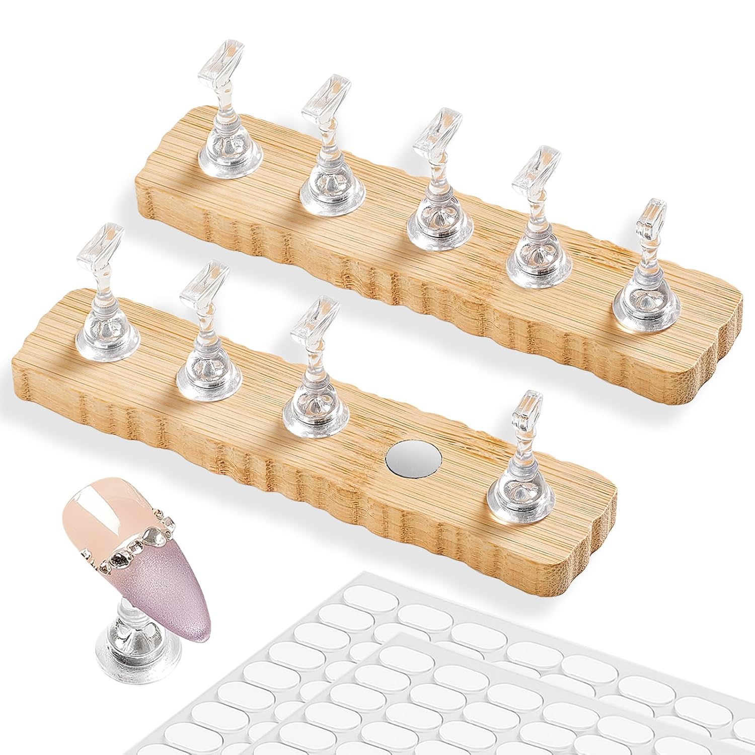 Nail Stand for Press On Upgraded Strong Magnetic Nails Holder for Painting Practice Display with 200 Double Sided Tape, Widened Presson Holder Stand for Nail Art Diy Home Salon