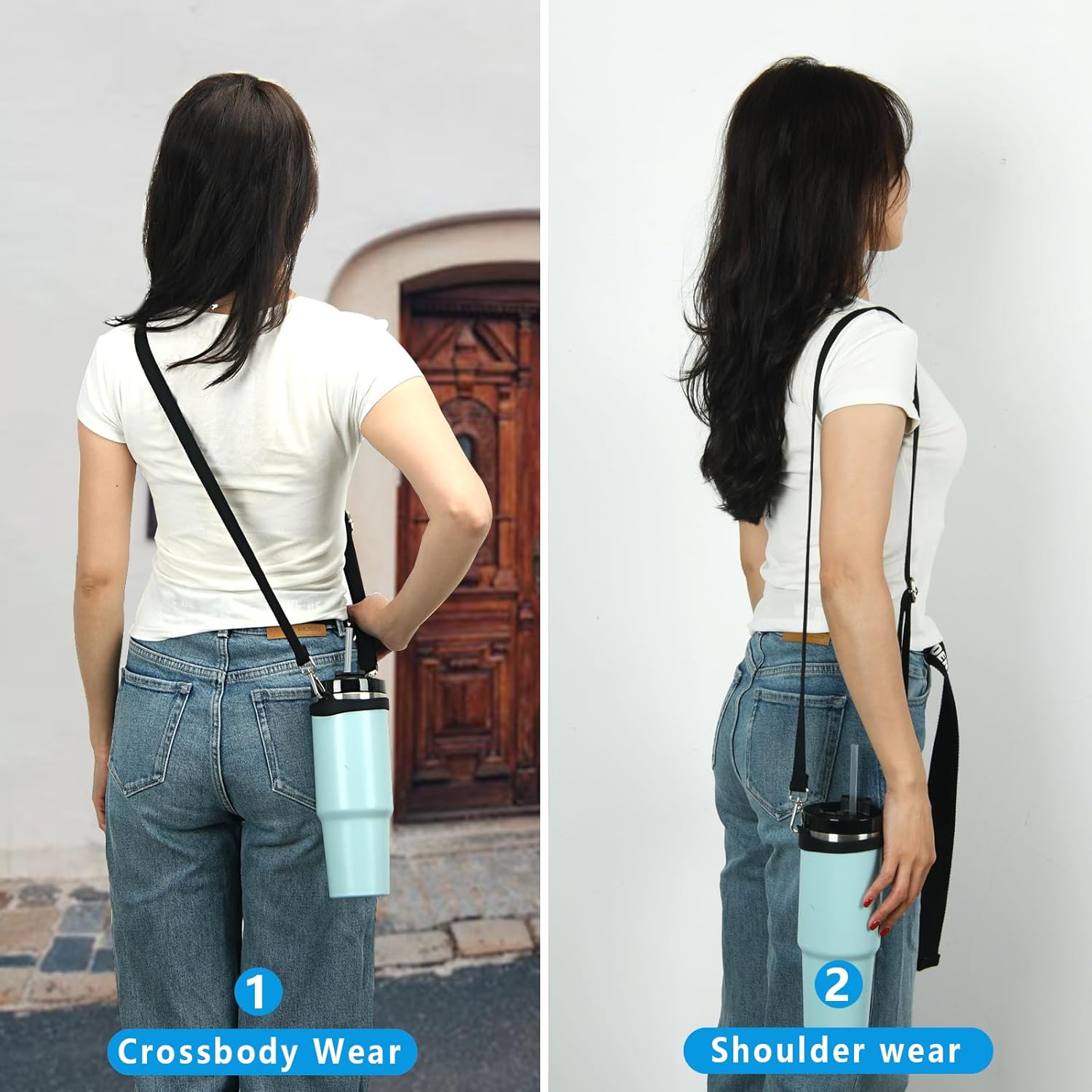 Wongeto Water bottle strap ajustable Shoulder Strap for Stanley 20/40/30 Oz Tumbler Water Bottle - Image 5