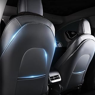for Tesla Accessories Seat Back Kick Protectors for Kids, Kick Mats Leather Back Seat Cover Protect from Mud, Stains, Scratches Fit Model Y Mode X Mode S Mode 3