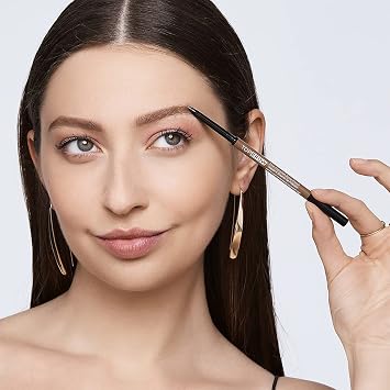 Kiss New York Professional Brow Pencil with Spoolie Brush, Ultra-Fine Precision Point Eyebrow Pencil, Dual-Sided Precise, Slim Definer, Fills Brows, Long-Lasting (Deep Dark Brown)