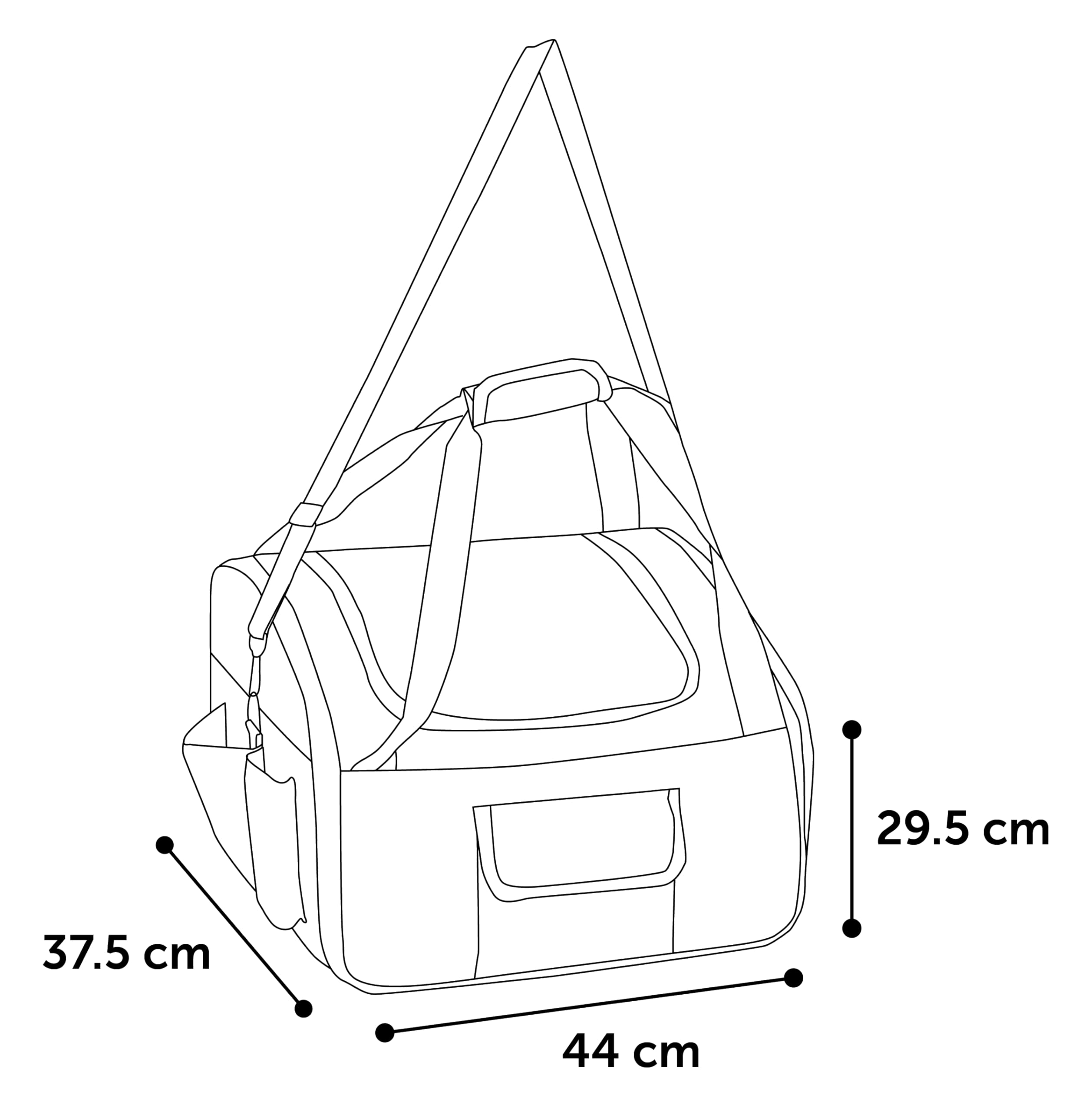 Flamingo Siège Auto pour Chiot Xenophon Taupe - 44x37,5x29,5cm - Cadre renforcé et Pliable avec Boucles pour Ceinture de sécurité - Sangle réglable avec Mousqueton