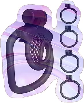 Special Plat Protective Cage with 4 Rings, Honeycomb Hollow Positive and Negative Cage Set for Men -USHA28a EBlack, Positive 1