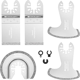 5PCS Diamond Oscillating Multi Tool Blades for Grout Removal, Tile Mortar Concrete Masonry, Fits Milwaukee Ryobi Rockwell Fein