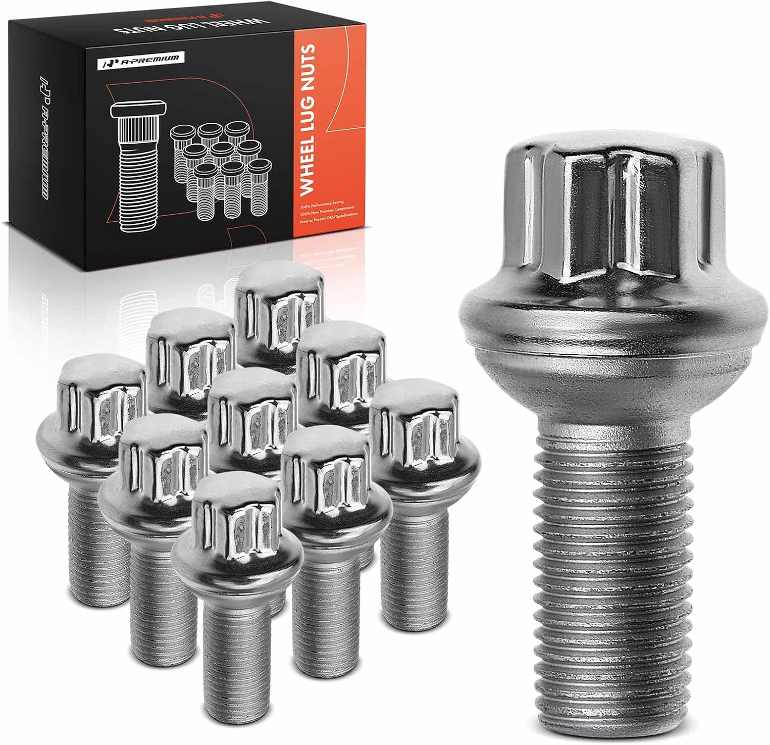 A-Premium Wheel Stud Replacement for Mercedes-Benz W204 C204 W211 W212 A207 C207 S211 S212 W221 C216 R172 Front or Rear Set of 10