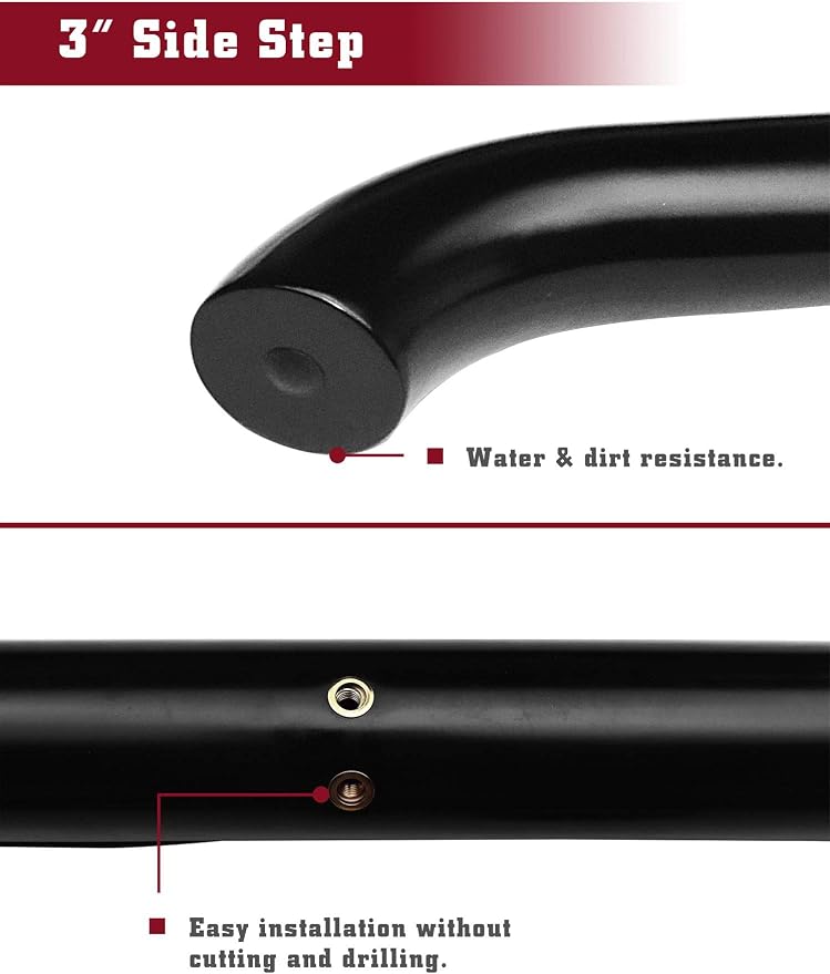 TAC estribos laterales 3" negros para Nissan Pathfinder QX60 miniatura 6