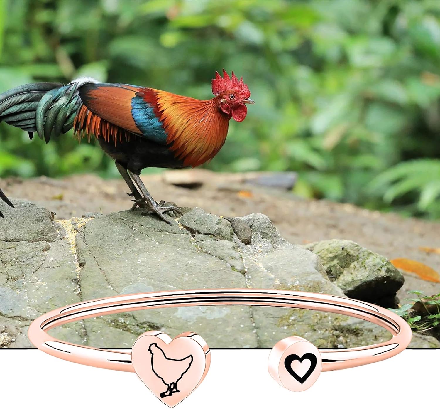 Pet Lover Poultry Lover Gift: Chicken Charm Bracelet