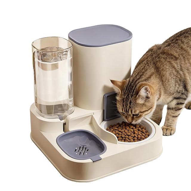 PETCUTE Dispensador Comida y Agua para Gatos y Perros