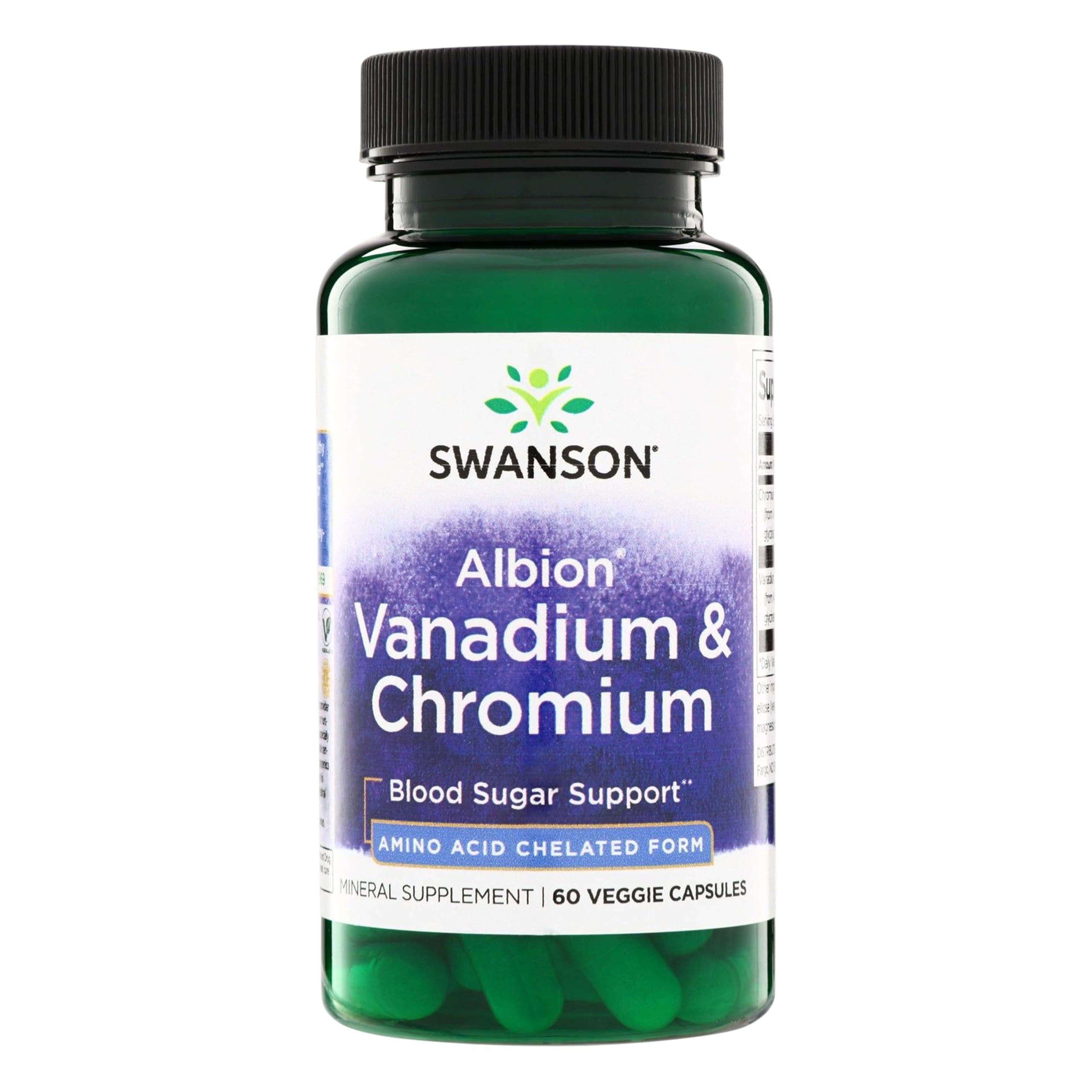 Swanson Albion Chelated Vanadium and Chromium, 60 Veg Capsules
