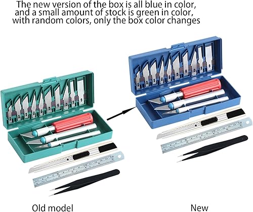 Miniatura 2 de Miluosong Juego de 17 cuchillos de precisión para manualidades con 15 cuchillas SK5 de repuesto adecuado para tallado de calabaza de Halloween