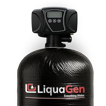 LiquaGen Smart Automatic Backwashing Calcite pH Neutralizer Whole House Acid Neutralizer Filter System Raises Low pH, Protects Plumbing & Appliances, Long-Lasting Home Water Filtration 10 GPM