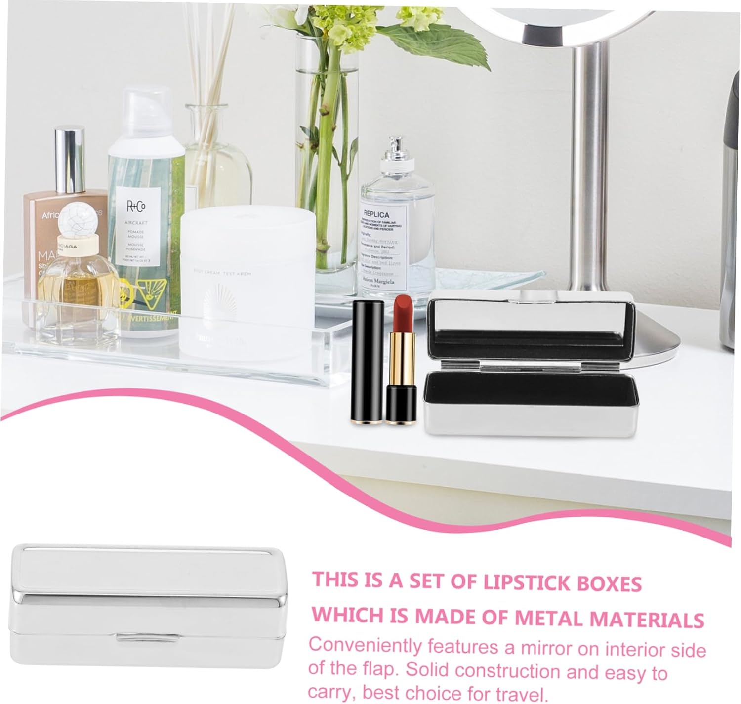 3sets Cosmetic Storage Case Lipstick Holder Organizer Makeup Organizer Box Lip Case 2pcs*3