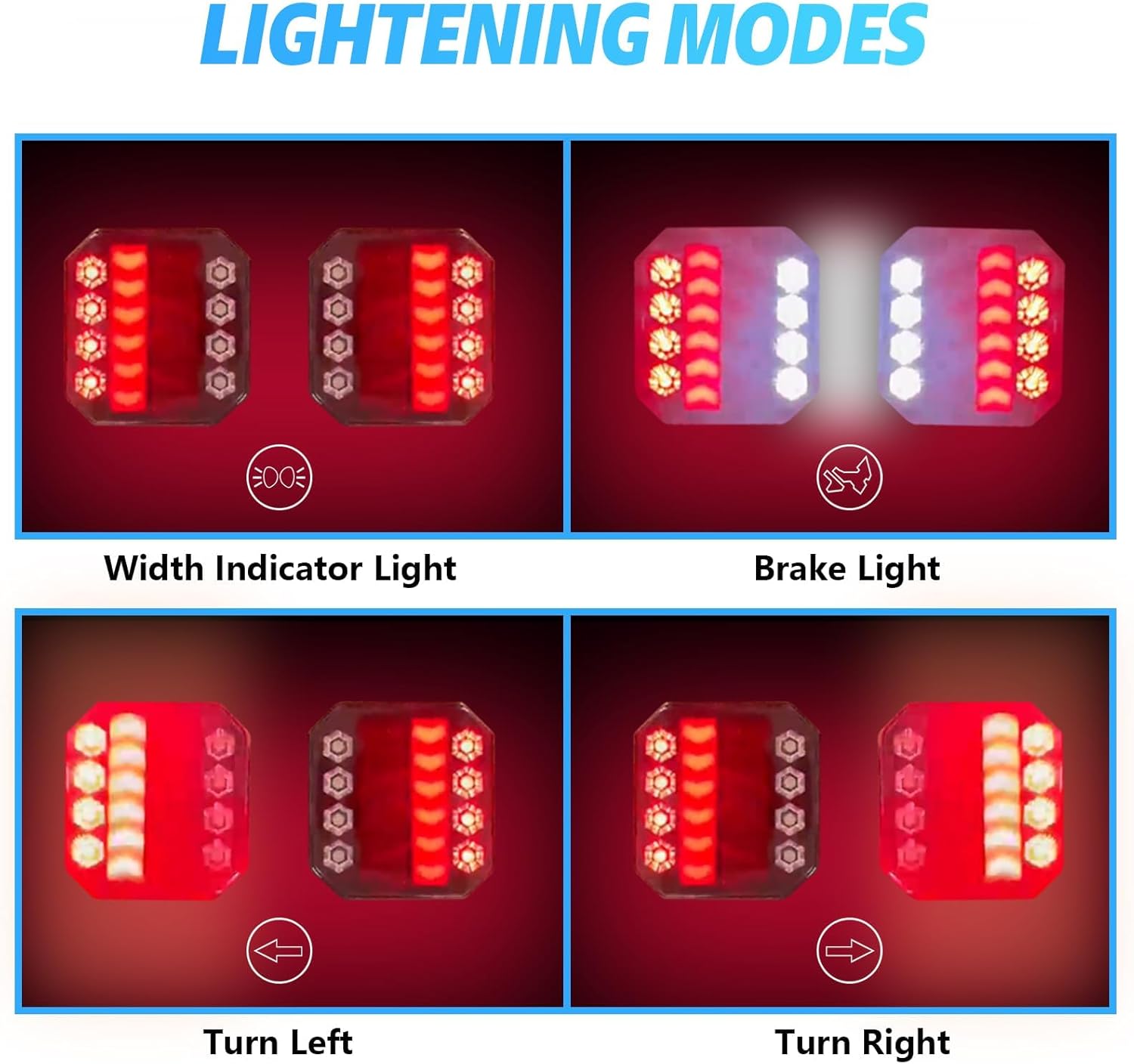 Upgraded Version Wireless Trailer Lights Magnetic Bluetooth Trailer Lights with Brake Lights, Turn Signals andReverse Lights for Cars, Trucks, Boat, Camper, Trailers