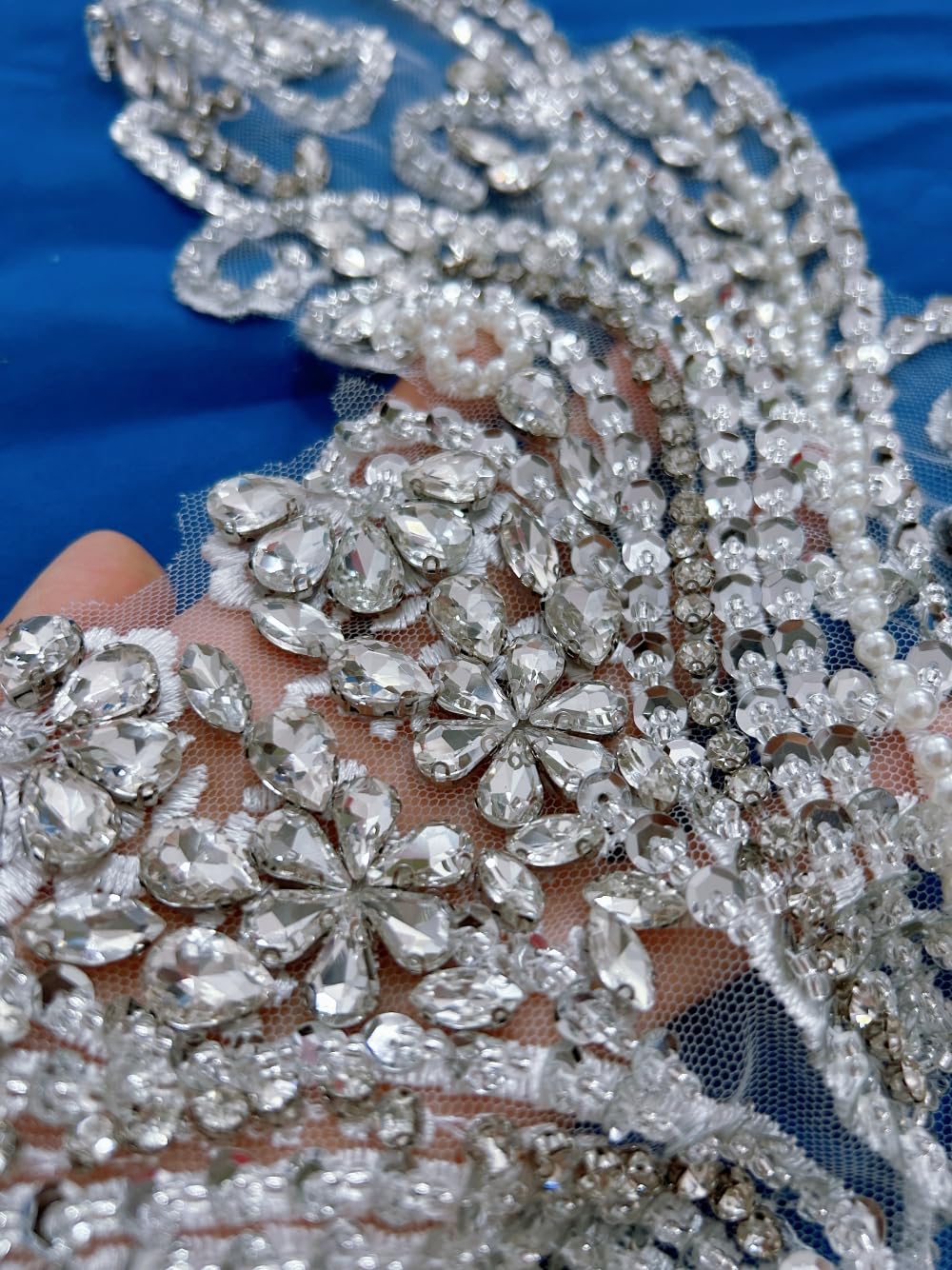 Amazon.com: Succi Shan Rhinestone Applique Handmade Sparkly Crystals Bodice  Diamond Patch for Prom Dresses,Wedding Dress : Arts, Crafts & Sewing