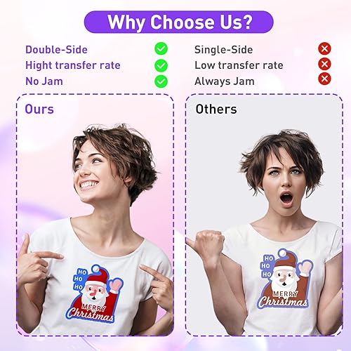 Miniatura 3 de HITPREX Película de transferencia DTF 30 hojas A3 DTF de doble cara papel de transferencia de calor PET mate para DYI directo a la impresión de