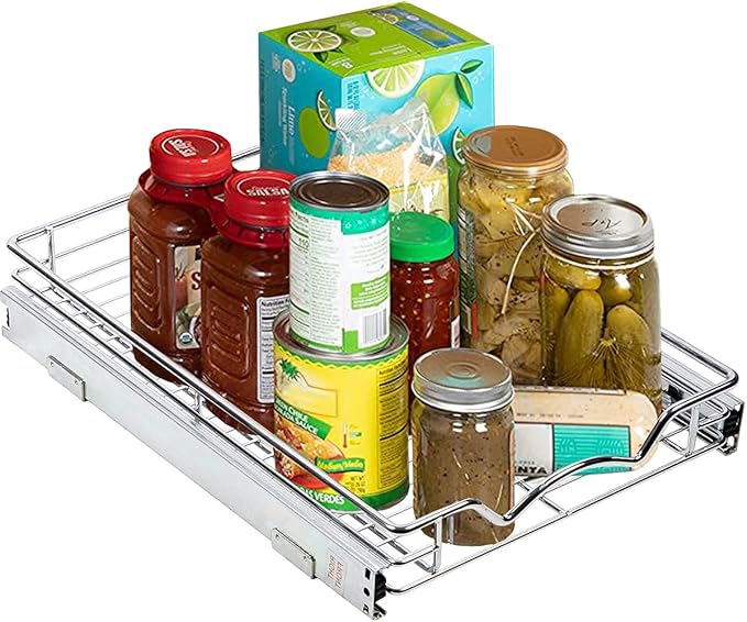 Richards Homewares Pull Out Drawer Organizer SlideOut Pots and Pans Sliding Shelf