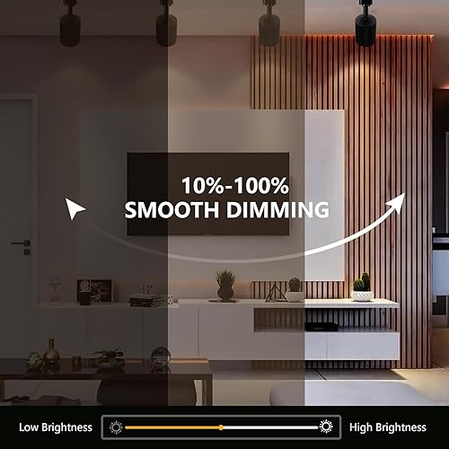 Miniatura 3 de VANoopee Cabezales de iluminación LED regulables de 10 W, tipo H, accesorios de repuesto de luz de riel brillante 3000 K, foco de techo blanco