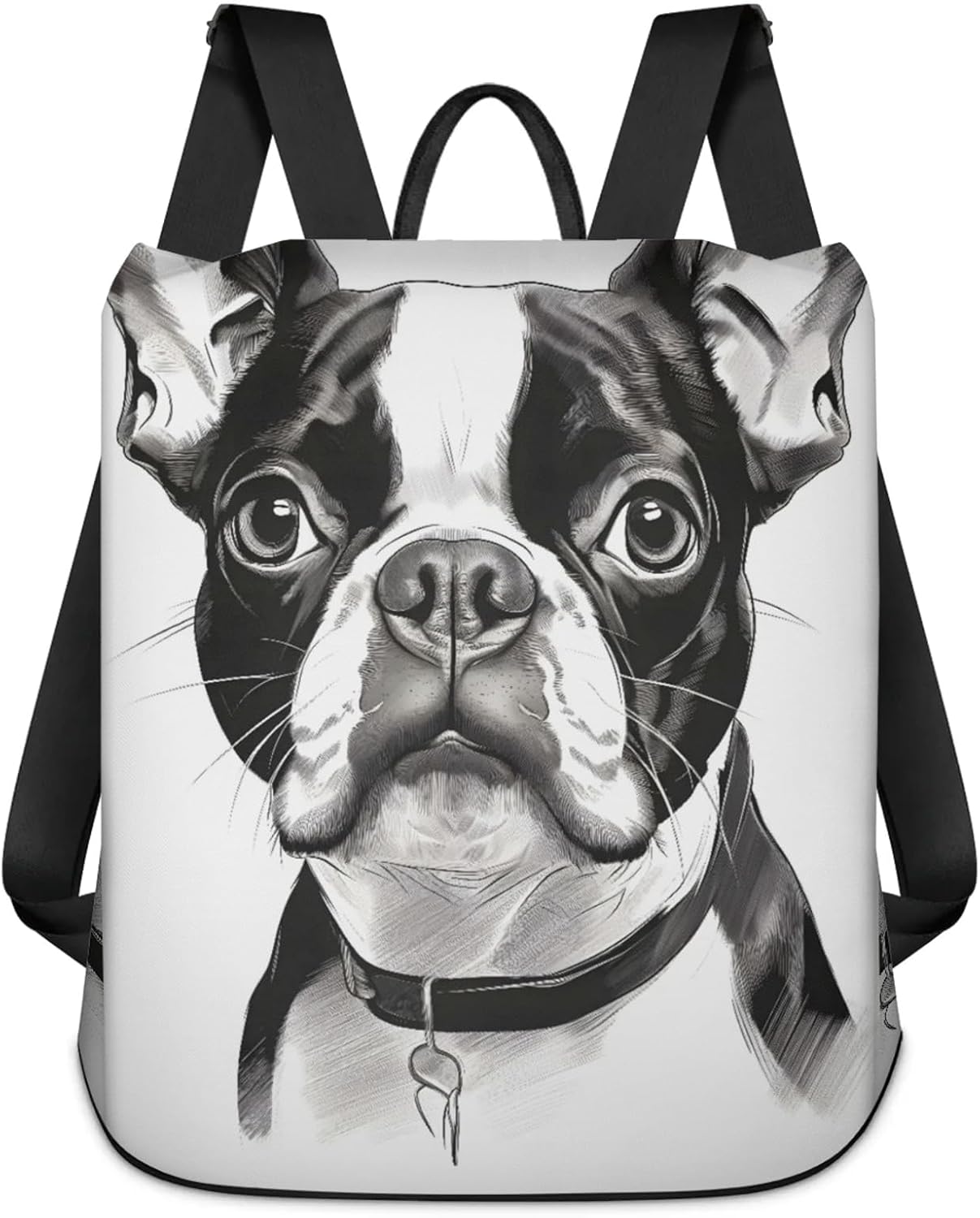 TropicalLife Boston Terrier Dog Backpack Purse for Women Anti-theft Travel Backpacks Waterproof Lightweight Daypack Fashion Shoulder Bag