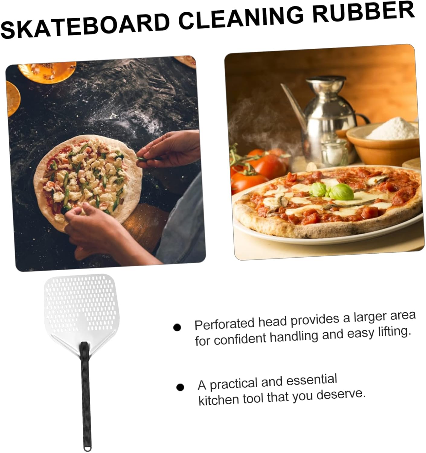 Turner Pizza Shovel Perforated Peel for Professional Baking Easy to Slide and Handle Heat-resistant