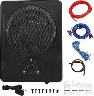 8" 600w Car/Truck Audio Slim Under-Seat Powered Subwoofer Sub Bass Speaker Kit