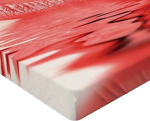 Miniatura 17 de Ambesonne - Sábana bajera ajustable multicolor, en colores y tres tamaños Azul y gris,Verde Militar Sage Green,Ámbar beige,Negro Grey White,Azul