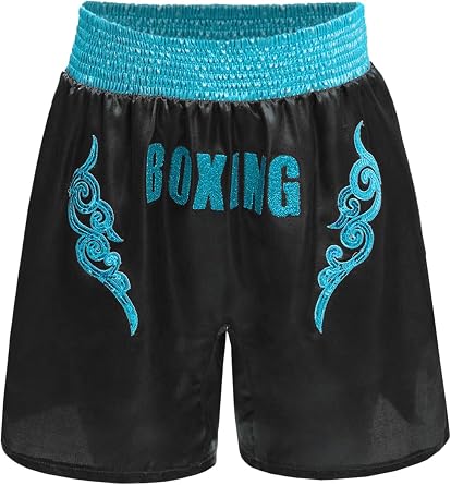 Alvivi Kids Boys Muay Thai Shorts Youth Kickboxing MMA Grappling Training Boxing Trunks for Athletic Workout
